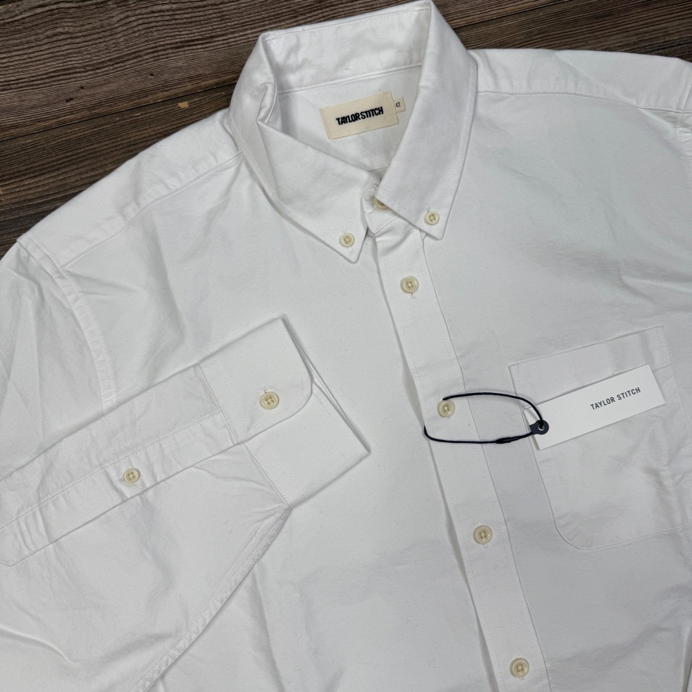Taylor Stitch Mens 42 LARGE The Jack Everyday Oxford Shirt White 2304JWEO42 New
